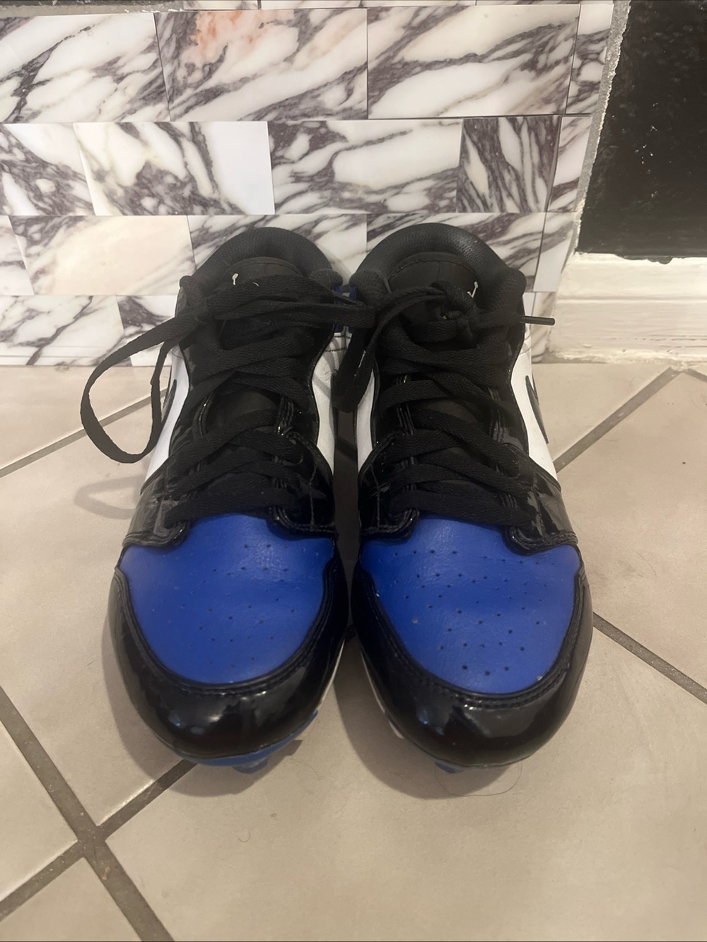Nike Air Jordan 1 Low TD Football Cleats Royal Black White FJ6245-401 Men’s Sz 8